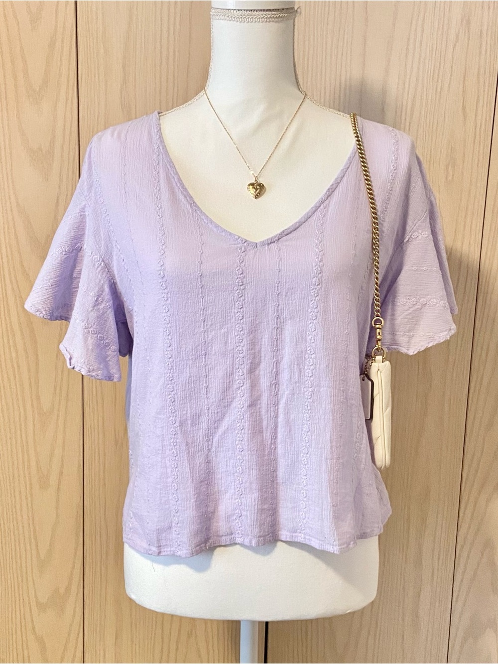 Universal Thread 100% Cotton Blouse Women’s Medium Purple Embroidered Fairy Top